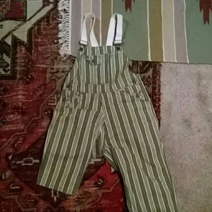 Gap cropped striped overalls
